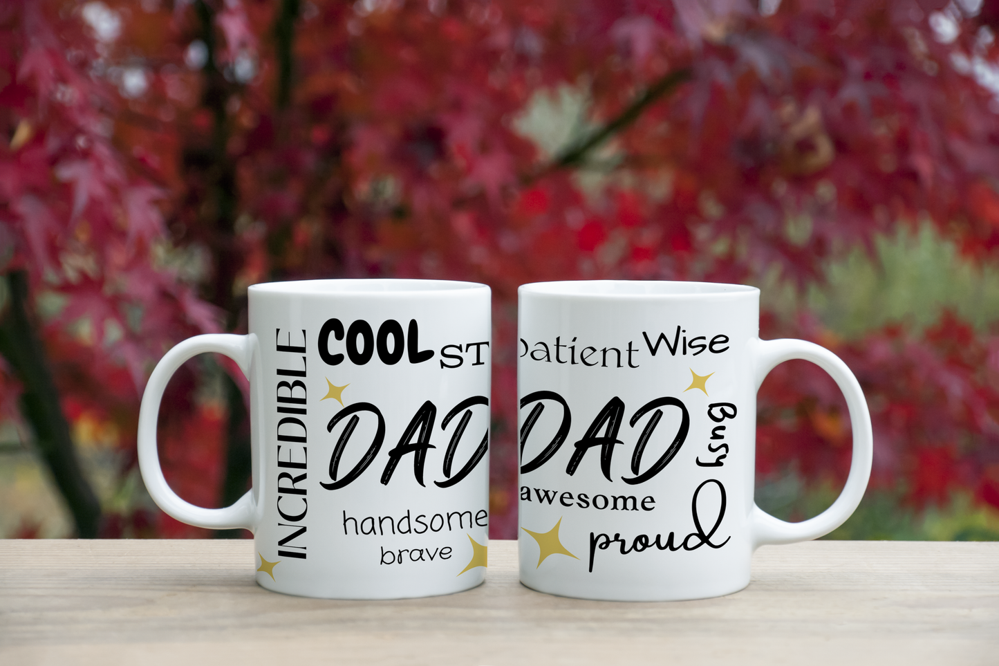 Dad Incredible Cool Strong Daddy - Quote Collage Coffee / Tea Mug: