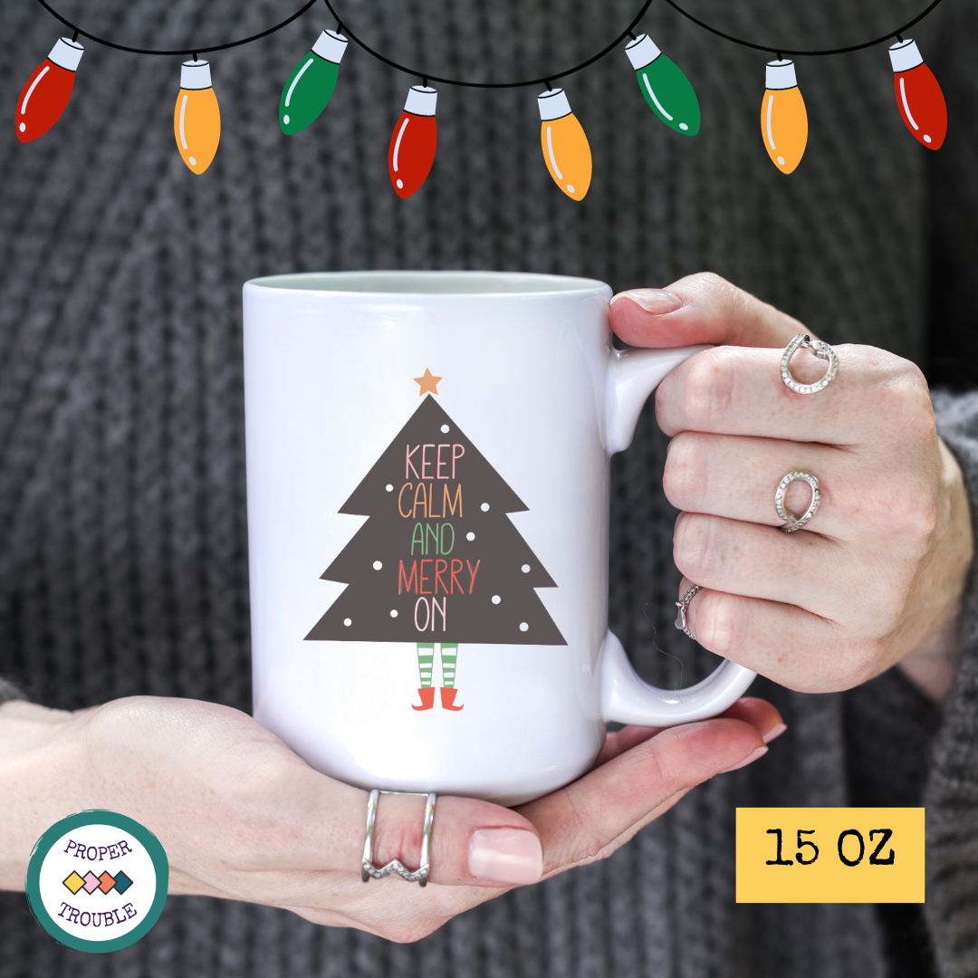 My Favorite Color is Christmas Lights / Keep Calm and Merry On Coffee / Tea Mug