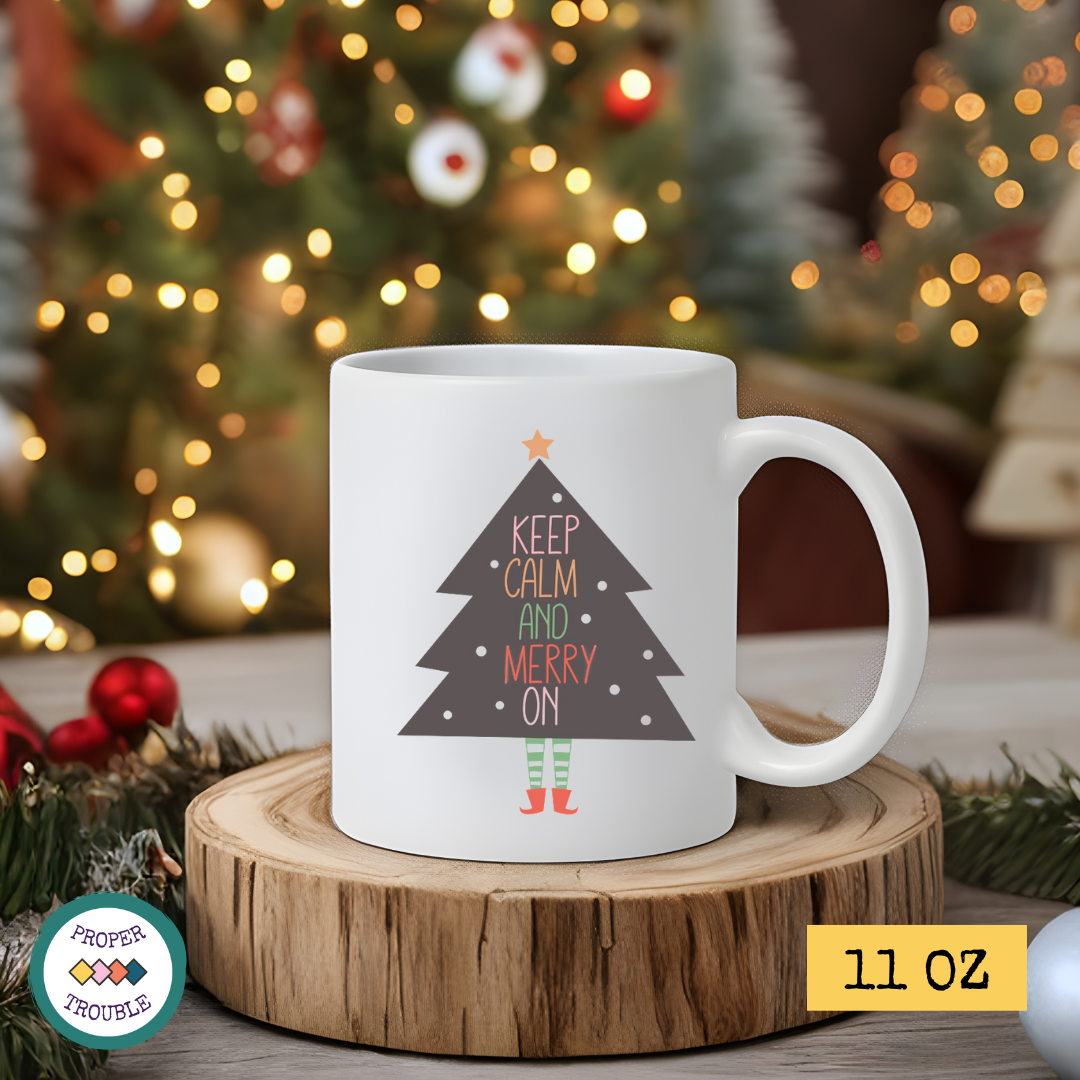 My Favorite Color is Christmas Lights / Keep Calm and Merry On Coffee / Tea Mug